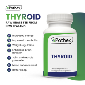 ePothex THYROID - Raw Grass-Fed Desiccated Bovine Thyroid - 60 capsules