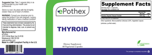 ePothex THYROID - Raw Grass-Fed Desiccated Bovine Thyroid - 60 capsules